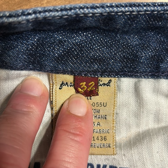 7 For All Mankind A-Pocket Flare Jeans Size 32 Dark Wash Denim - Picture 5 of 16